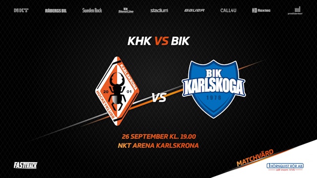Karlskrona HK: GAMEDAY! Hemmamatch den 26 september mellan Karlskrona HK och BIK Karlskoga - 1567 biljetter sålda!