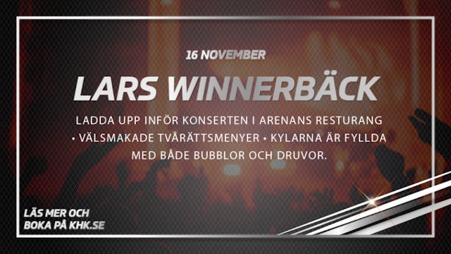 Karlskrona HK: Lars Winnerbäck i NKT Arena den 16 november