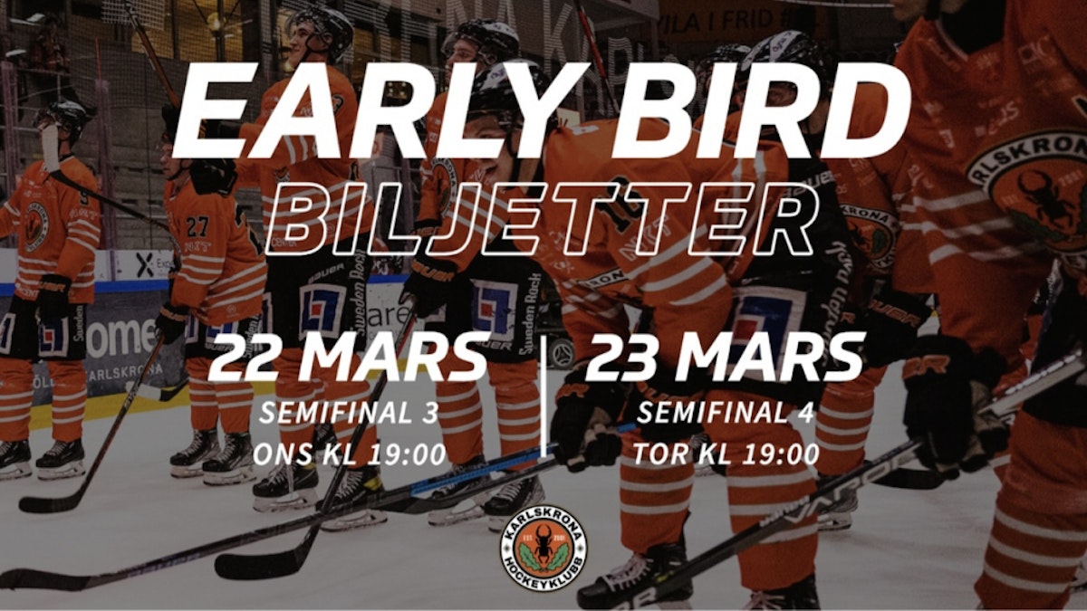 Karlskrona HK: BILJETTSLÄPP SEMIFINALER! Karlskrona HK: BILJETTSLÄPP SEMIFINALER!